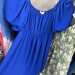 See You Monday Vibrant Blue Knee Length Dress